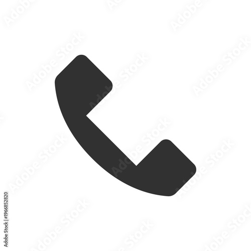 Telephone handset icon. Phone call and voice communication. Monochrome black and white symbol
