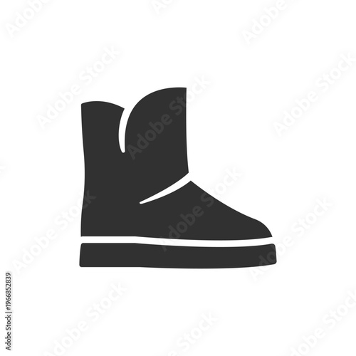 Women boots icon. Fashion footwear and winter shoe concept. Monochrome black and white symbol