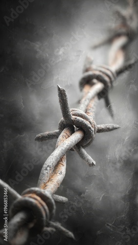 International holocaust remembrance day: barbed wire symbolizing history and reflection