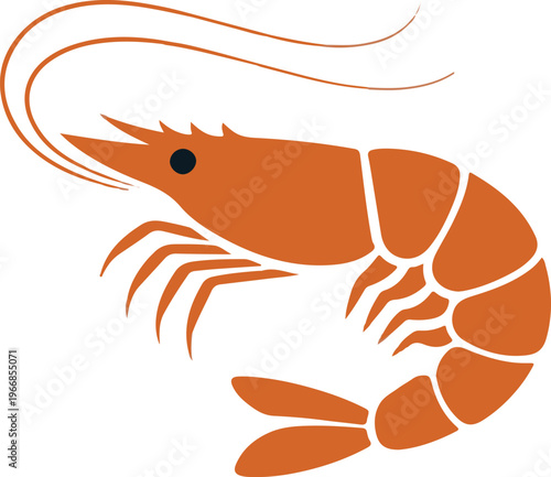 Shrimp logo. Isolated shrimp on white background