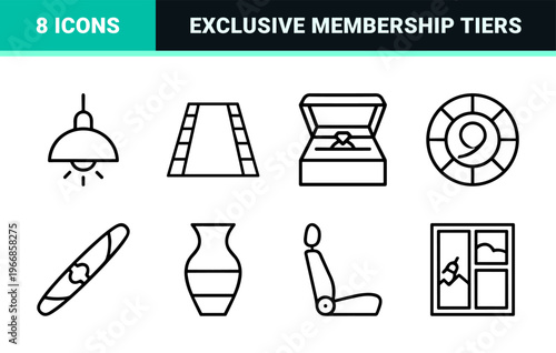 VIP Membership and Loyalty Program Ultra-Minimalist Monoline Geometric Line Art for Exclusive Services and Premium Rewards.