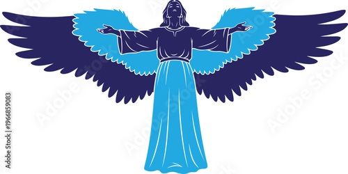 Anthropomorphized laptop displaying a shattered screen with spiderweb cracks isolated on transparent background, Vector