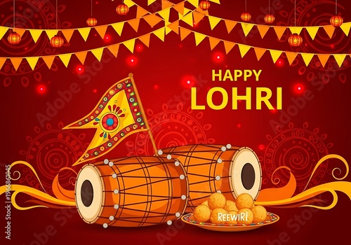 Happy Lohri Celebration with Drums and Sweets