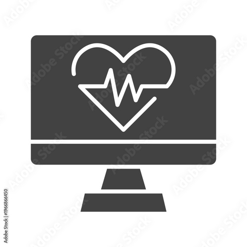 Heart Rate Monitoricon vector image. Suitable for mobile apps, web apps and print media.
