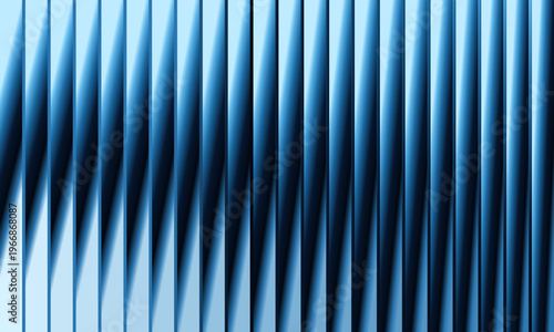 Abstract blue ribbed gradient background with diagonal fluted stripe pattern