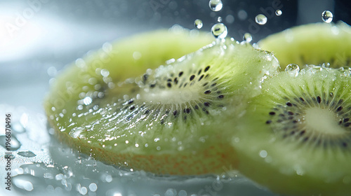 kiwi in water splash