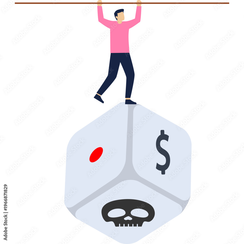 Fototapeta premium This illustration represents risk, uncertainty, and decision-making in business or life.