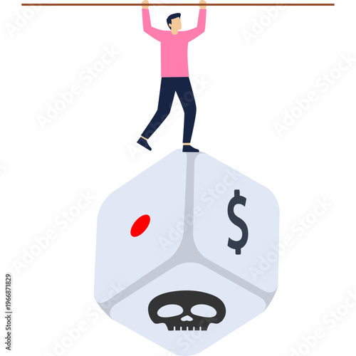 This illustration represents risk, uncertainty, and decision-making in business or life.

