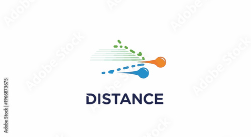 Abstract graphic with orange and blue droplets moving right