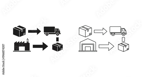 logistics and delivery process flow Vector