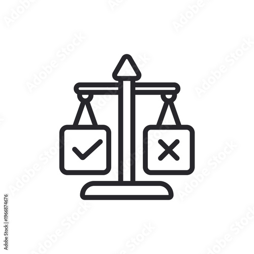 rigts or wrong icons outline and Flat Style,transparent background