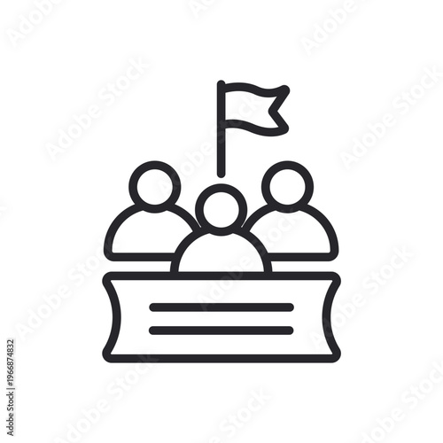 democracy icons outline and Flat Style,transparent background