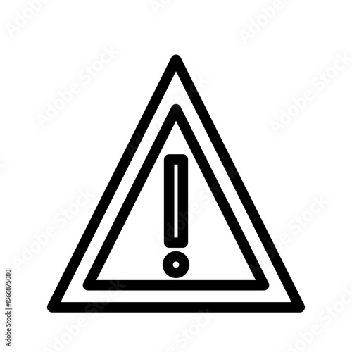This line icon shows a triangle with an exclamation mark, representing alerts and hazards. Suitable for safety systems, monitoring dashboards, and interfaces that require clear warning indicators.