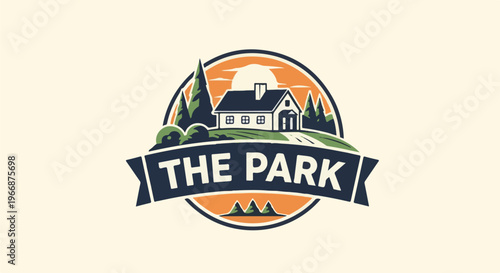 Rustic cabin nestled in serene forest landscape with mountain backdrop