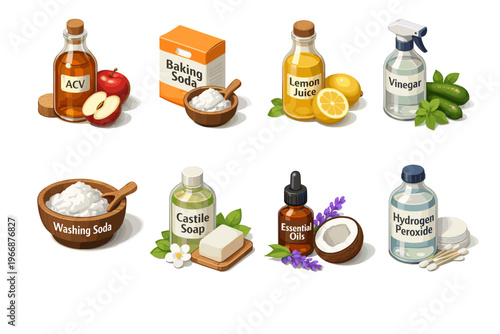 Natural cleaning ingredients: diy solutions with vinegar, essential oils, and baking soda