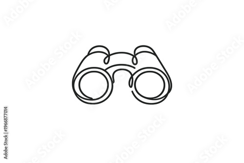 Minimalist line art of binoculars symbolizing exploration and discovery