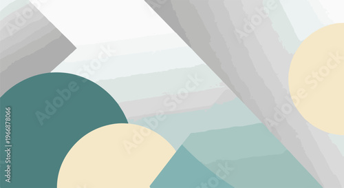 Abstract geometric shapes with muted tones and smooth gradients