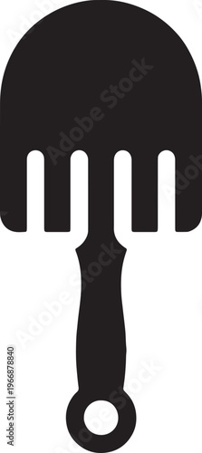 Black minimalist meat tenderizer mallet silhouette icon for kitchen and professional culinary food preparation