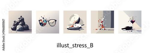 ストレスとプレッシャーのイメージB_イラスト素材
