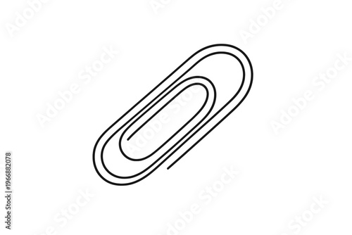 Minimalist black and white paperclip drawing in simple outline style
