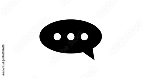 A simple black speech bubble icon on a white background.
