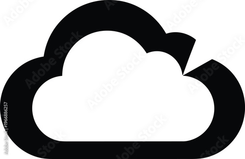 Cloud storage icon with circular arrow, data sync symbol isolated on white background for technology, backup, file sharing, and digital network concepts