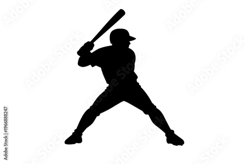 Silhouette of male baseball player batting