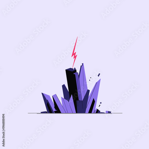 Abstract Seismic Earthquake Wave Graph with Dramatic Red Spike