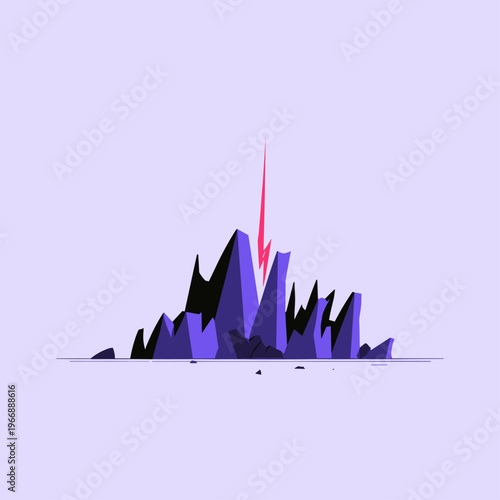 Abstract Seismic Earthquake Wave Graph with Dramatic Red Spike