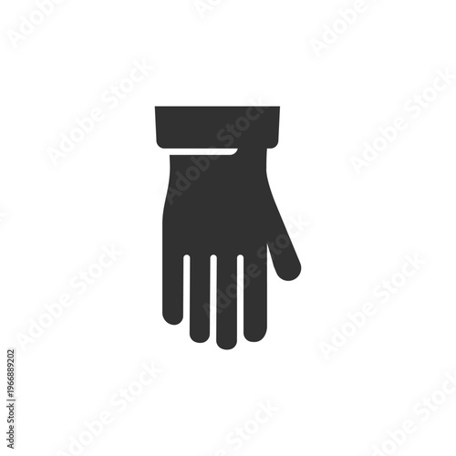 Protective glove icon. Safety hand protection equipment. Monochrome black and white symbol