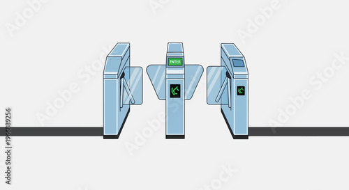 Modern Electronic Turnstile Gate System for Access Control