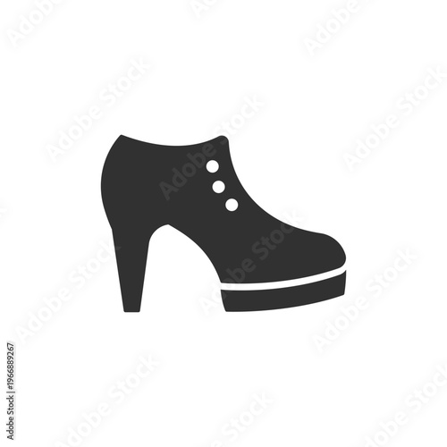 Women high heel shoes icon. Elegant fashion footwear symbol. Monochrome black and white symbol (1)