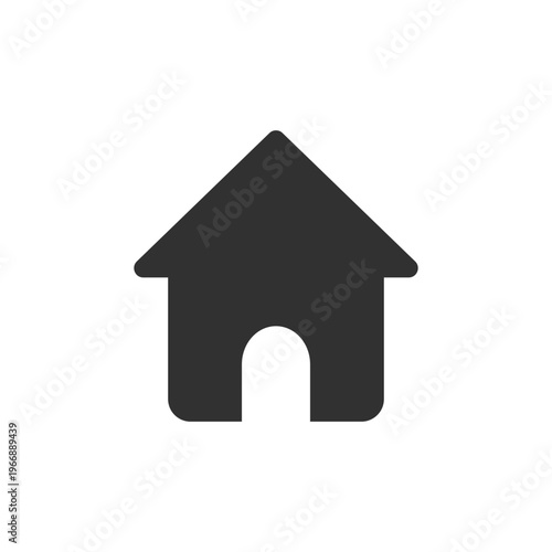 House entrance icon. Home building and residential property concept. Monochrome black and white symbol