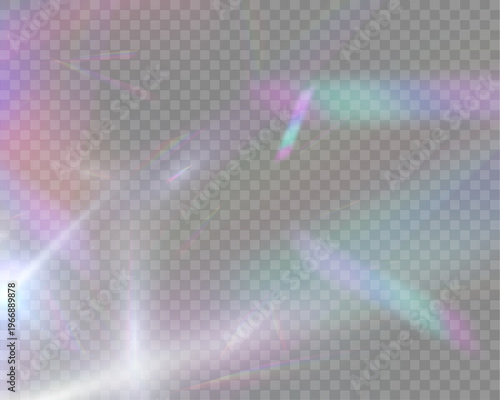 Canvastavla Soft holographic prism light with iridescent refraction and pastel glow on transparent background
