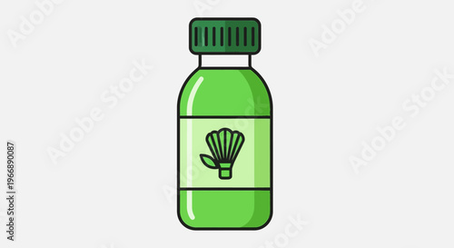 Matcha Tea Bottle Icon Vector Illustration