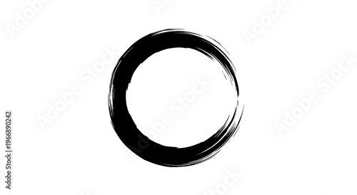 Hand Drawn Zen Enso Circle Ink Brush Stroke