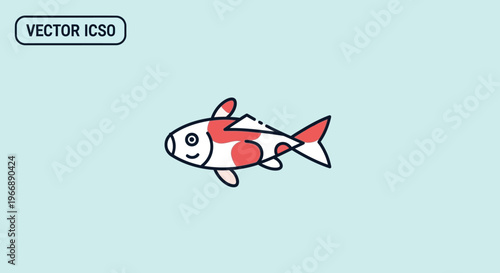 Cute Koi Fish Vector Illustration