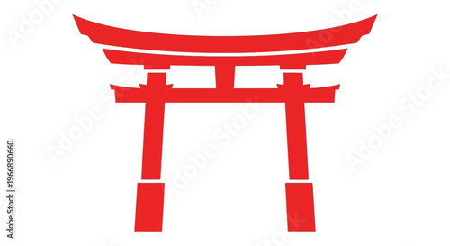 Red Torii Gate Icon Illustration