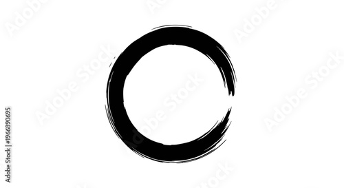Hand Drawn Zen Enso Circle Brush Stroke