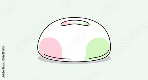 Cute Cartoon Mochi Rice Cake Illustration