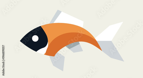 Minimalist Geometric Fish Illustration Icon
