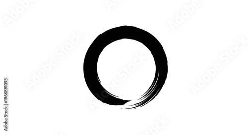 Enso Circle Zen Symbol Hand Drawn Ink Brush Stroke
