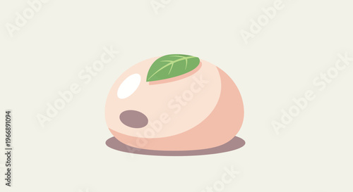 Cute Sakura Mochi Japanese Dessert Illustration