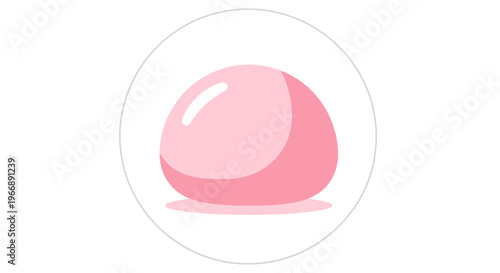 Cute Pink Mochi Ball Illustration