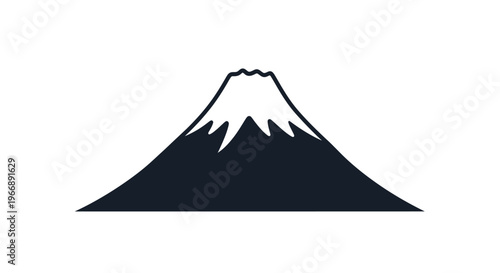Minimalist Mount Fuji Icon Vector Illustration
