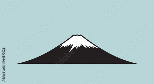 Minimalist Vector Illustration of Mount Fuji with Snow Cap