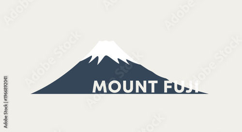 Minimalist Mount Fuji Vector Illustration with Text