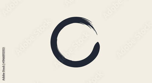 Minimalist Zen Enso Circle Brush Stroke Symbol