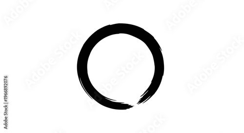 Minimalist Zen Enso Circle Hand Drawn Ink Brush Stroke