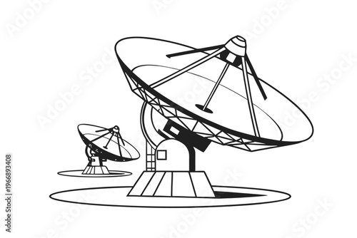Large Satellite Dish Antennae for Communication and Research.
